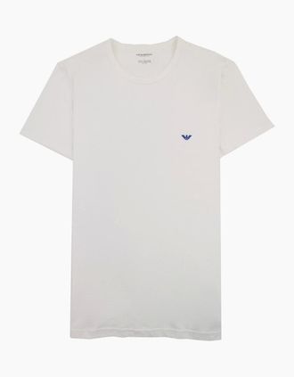 Emporio Armani Mens Emporio Armani Eagle Logo T Shirt White/blue - White/Multi - Size: 40