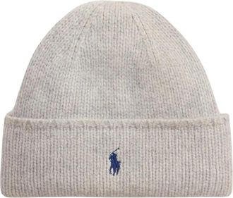 Ralph Lauren Merino Wol Muts - Dames - Hoeden - Grijs - ONE Size - Wol - Accessoires
