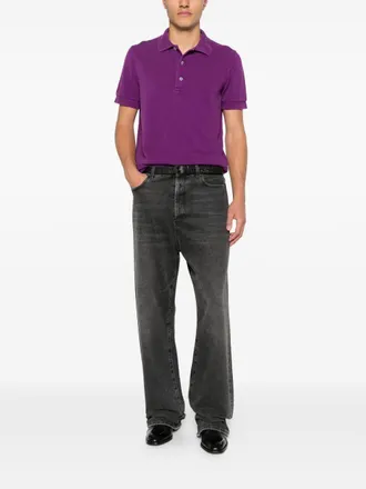 Tom Ford Cotton Blend Polo Shirt - Purple