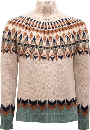 Dondup Truien & Vesten, Heren, Beige, S, Wol, Maglione Dolcevita Sweater