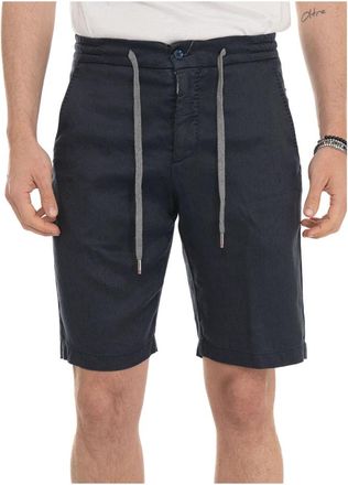 Marco Pescarolo Jogger-stijl shorts - Heren - Korte Broeken - Blauw - 4XL - Linnen - Korte Broeken