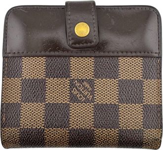 Louis Vuitton Damier Brown Leather Wallet (Bi-Fold) (Pre-Owned)