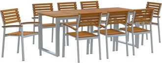 vidaXL Garden Dining Set 5 pcs Grey and brown Solid acacia wood Vidaxl