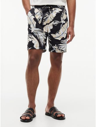 Tommy Hilfiger Mens Regular Fit 7 Tropical Print Short - Black - XXXL