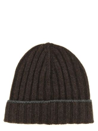 Brunello Cucinelli Cashmere Ribbed Beanie - Brown
