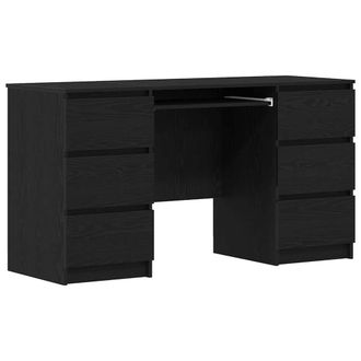 Berkfield Home Desks 2 pcs Black Oak 140x50x76 cm Engineered Wood | Size: 140 x 50 x 76 cm