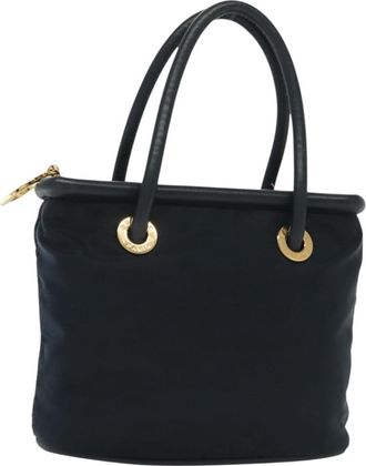 Celine Handbag Nylon Navy Nylon Handbag (Pre-Owned)