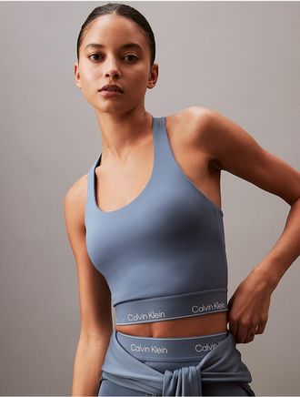 Calvin Klein Calvin Klein Womens Modern Sport Cropped Tank Top - Blue - XS