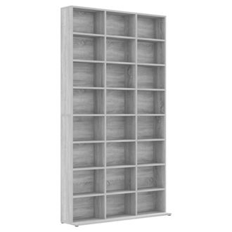 vidaXL Estante De Cd Madera Contrachapada Gris Sonoma 102x23x177,5 Cm Vidaxl