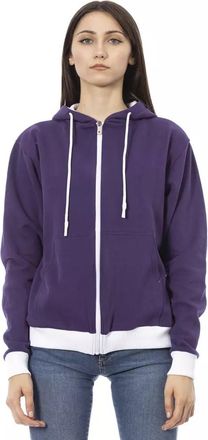 Baldinini Womens Zipup Hoodie Purple Cotton - Size Medium