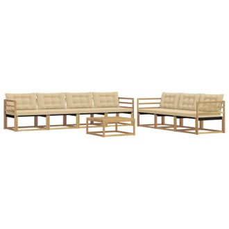 vidaXL Conjunto De Sof&aacute;s De Exterior 8 Pcs Y Beige Vidaxl