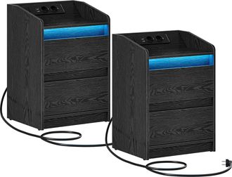 OEM Comodini Con Led, Set Da 2, Stazione Di Ricarica