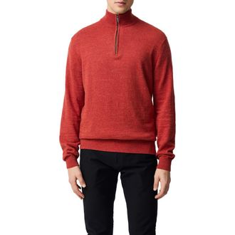 Rodd & Gunn Fortrose Cotton Quarter Zip Sweater in Brick at Nordstrom Rack, Size Small