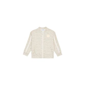 Roberto Cavalli Tiger Skin Print Zip-Up Sweatshirt - male - Roberto Cavalli - Kids Sweatshirts - Beige - 12 Y - Kids