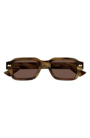 Bottega Veneta 51mm Rectangular Sunglasses in Havana at Nordstrom