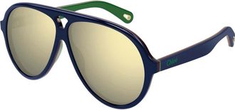 Chlo&eacute; Zonnebril - Dames - Zonnebrillen - Blauw - 61 MM - Accessoires