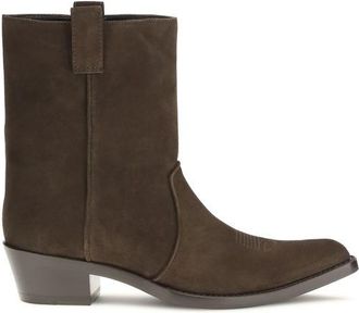 Khaite Brown Calf Leather Bos Taurus Ankle Womens Boots