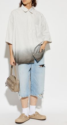 Acne Studios Striped Shirt, Mens, White