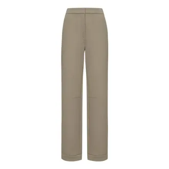Max Mara Broeken, Dames, Groen, S, Katoen, Wijde Broeken