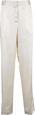 Jil Sander Satin Straight Leg Trousers - White