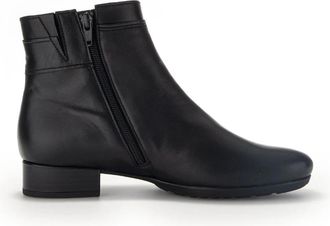 Gabor Elegante Leren Enkellaars - Dames - Enkellaarsjes - Zwart - 38 EU - Leer - Schoenen