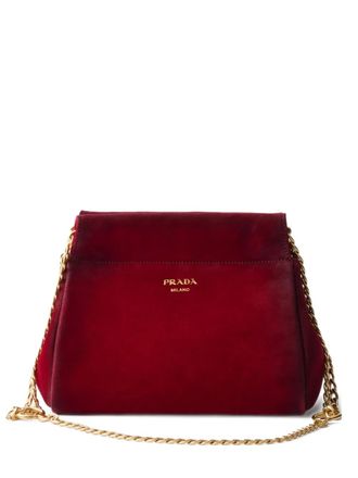 Prada mini Enchaîné chain-strap logo-lettering shoulder bag - Red