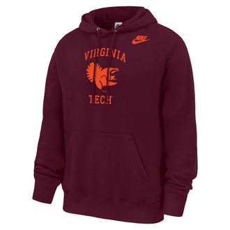Nike Virginia Tech Hokies Club Nike Mens Football Fleece Pullover Hoodie in Red | M31233P394VATH-DPM