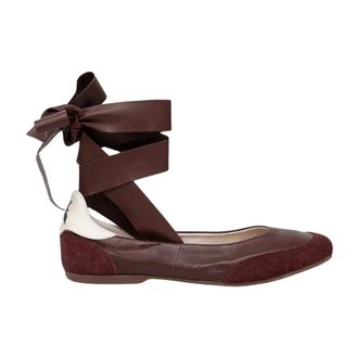 Patrizia Pepe Bailarinas de piel - Shoes - Mujer - Marr&oacute;n - 36 EU