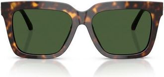 Versace 55mm Square Sunglasses in Havana /Dark Green at Nordstrom