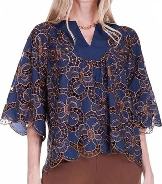 Jade Yoga Midnight Empress Blouse In Navy Blue