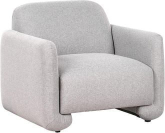 Beliani Sill&oacute;n De Tela Tapicer&iacute;a De Poli&eacute;ster Respaldo Ancho Con Reposabrazos Muebles De Sal&oacute;n Retro Gris Saland