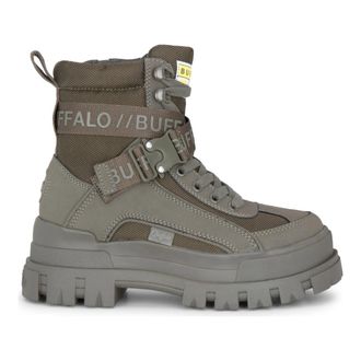 Buffalo ASPHA COM1 - Womens Khaki Combat Platform Boots