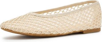 Calvin Klein Delicate Womens Dress Flat Shoes Ivory Mesh : 7.5 M, Textile/Synthetic