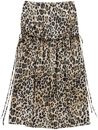 Threadbare - Gonna lunga in raso con stampa leopardata