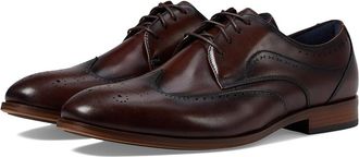 Stacy Adams Brayden Wing Tip Lace-Up Mens Lace Up Wing Tip Shoes Brown : 8.5 W, Leather