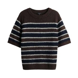 OPUS Pimota Stripe - Dames - Truien - Bruin - Maat: L Wol