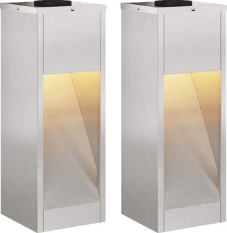 vidaXL Luz De Sendero Led Solar 2 Uds. Blanco C&aacute;lido 18 X 18 X 50 Cm Vidaxl