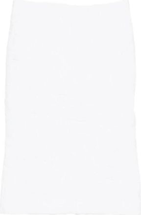 Shushu/Tong Gekreukte Midi-rok met hoge taille - Dames - Midirokken - Wit - 2XS - Leer - Rokken