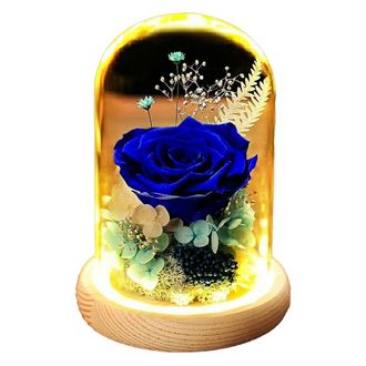 OEM 1 Rosa Artificial, Luces Led, C&uacute;pula De Cristal, Base De Madera, Decoraci&oacute;n De Interiores, Regalo Para Fiestas