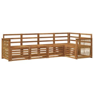 vidaXL Set Di Divani Da Esterno 4 Pz Naturale Legno Di Acacia Massello Vidaxl