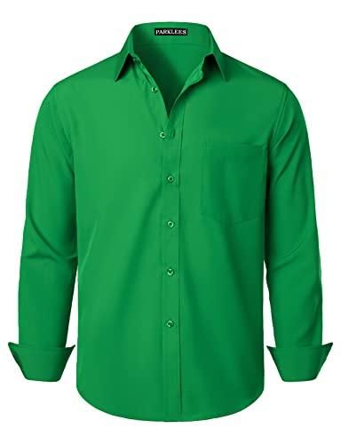 PARKLEES Chemise habillée à manches longues pour homme Coupe