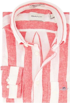 GANT Overhemden, Heren, Rood, L, Casual Rood Overhemd