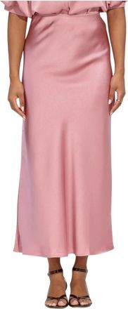 Notre-V Nv-Hildegard Maxi Rok - Dames - Midirokken - Roze - M - Polyester - Rokken
