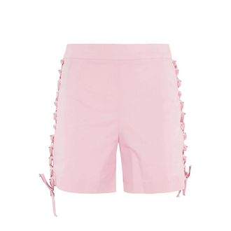 Federica Tosi Elegante Zwarte Jurk voor Vrouwen - Dames - Bermuda - Roze - M - Katoen - Korte Broeken