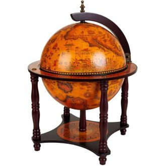 Wanderlust Deco Wanderlust Deco - Botellero globo terráqueo marrón 42x42x57