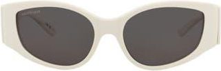 Balenciaga 58mm Novelty Cat Eye Sunglasses in White White Grey at Nordstrom Rack