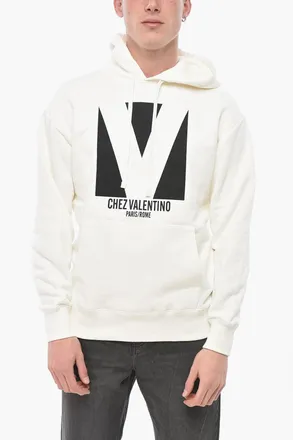 Valentino Brushed Cotton Hoodie with Front Print Valentino
