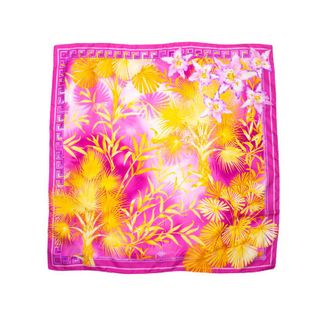 Versace Pre-owned Womens Atelier Pink scarf with jungle print Silk - One Size