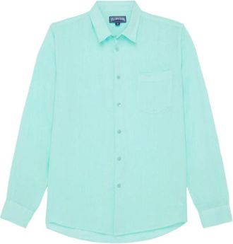 Vilebrequin Linnen Shirt - Heren - Casual Overhemden - Groen - 2XL - Linnen - Overhemden