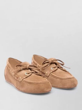 Stuart Weitzman tinsley loafer round toe suede lace